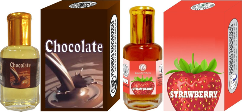 Purandas Ranchhoddas PRS Chocolate & Strawberry Attar (12ml Each) Floral Attar(Fruity)