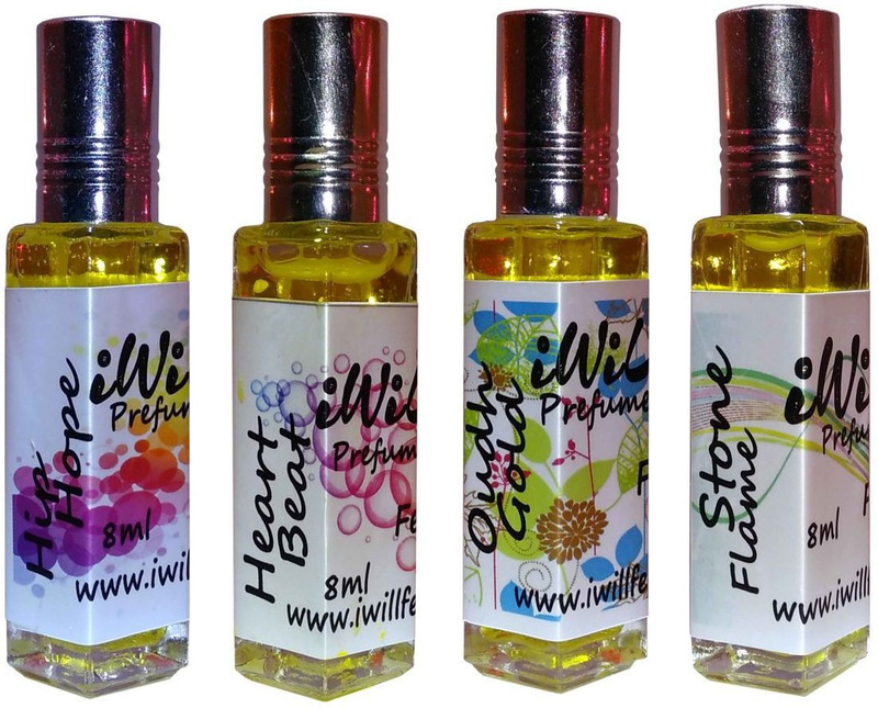 iwill Premium Hip Hope, Heart Beat, Oudh Gold, Stone Flame Non Alcoholic Fancy Perfume 32 ml Pack Floral Attar(Spicy)