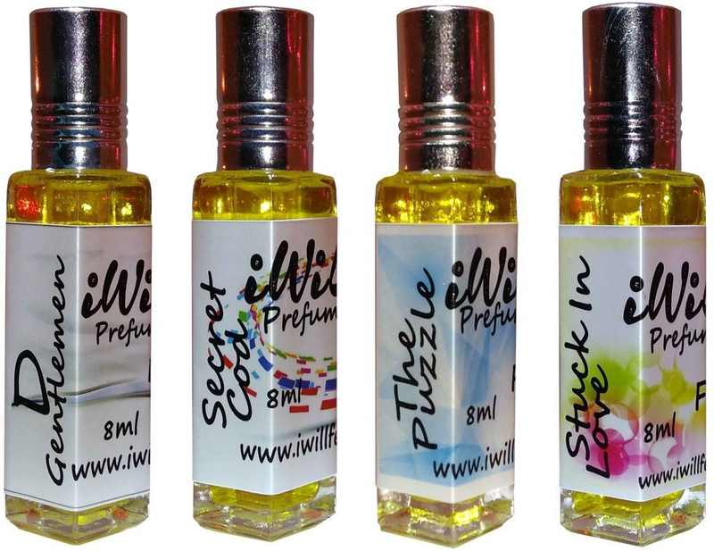 iwill Premium The Puzzle, Stuck In Love, Secret Cod, D Gentleman Non Alcoholic Fancy Perfume 32 ml Pack Herbal Attar(Floral)