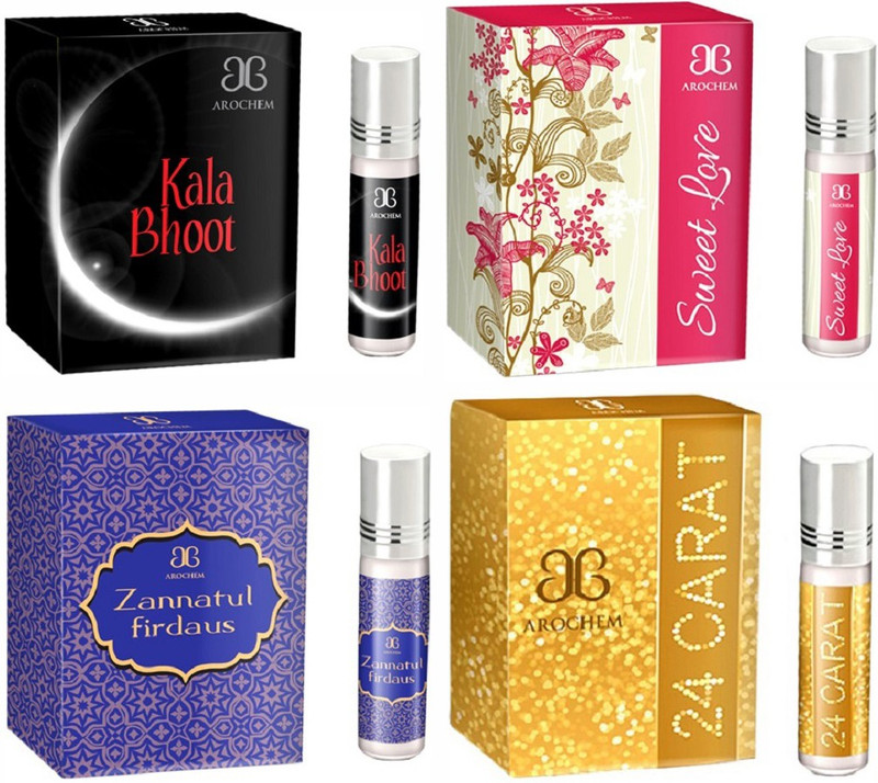 Arochem 24 Carat Sweet love Zannatul firdaus Kala Bhoot Combo Floral Attar(Sandalwood)