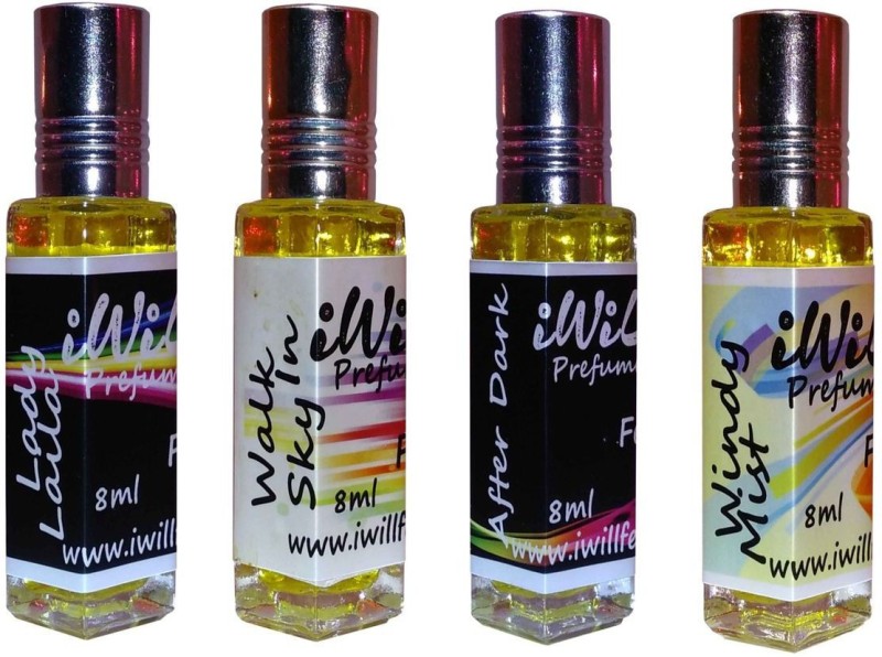 iwill Premium Lady Laila, After Dark, Windy Mist, Walk In Sky Non Alcoholic Fancy Perfume 32 ml Pack Herbal Attar(Floral)