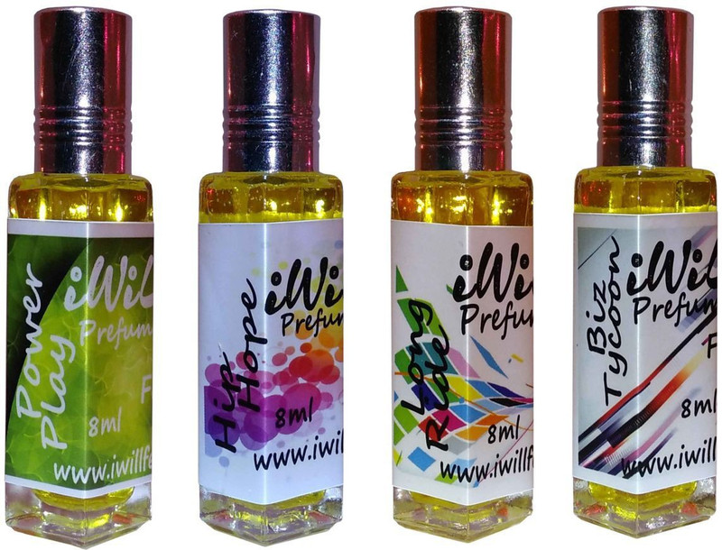 iwill Premium Long Ride, Biz Tycoon, Hip Hope, Power Play Non Alcoholic Fancy Perfume 32 ml Pack Herbal Attar(Floral)
