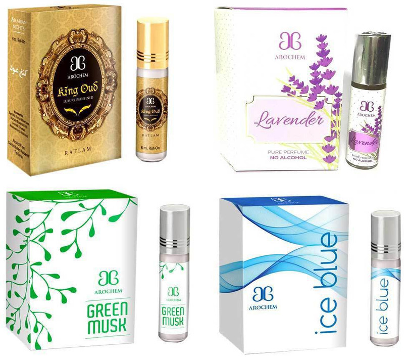 Arochem Green musk Ice blue King oudh Lovender Combo Floral Attar(Musk)
