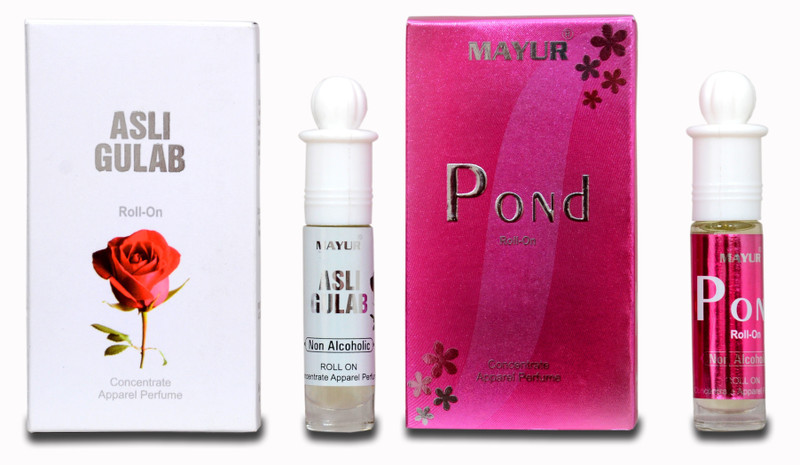 Mayur Asli Gulab and Pond (2pcs of 8ml) Floral Attar(Rose)