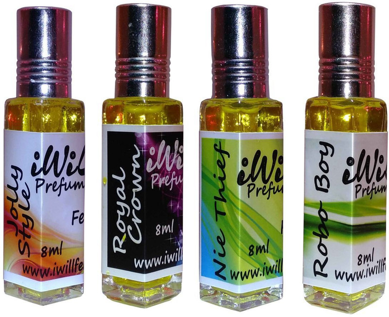 iwill Premium Jolly Style, Royal Crown, Nie Thief, Robo Boy Non Alcoholic Fancy Perfume 32 ml Pack Floral Attar(Spicy)