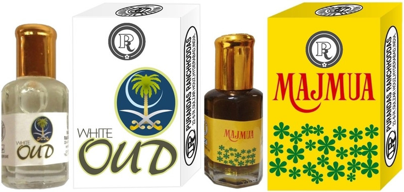 Purandas Ranchhoddas PRS White-Oud & Majmua 6ml Each Herbal Attar(Oud (agarwood))