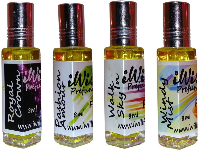 iwill Premium Royal Crown, Windy Mist, Pashion Amour, Walk In Sky Non Alcoholic Fancy Perfume 32 ml Pack Floral Attar(Woody)