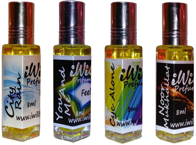 iwill Premium You and Me, City Rain, Cyc Alone, Noor Mukhallat Non Alcoholic Fancy Perfume 32 ml Pack Herbal Attar(Floral)