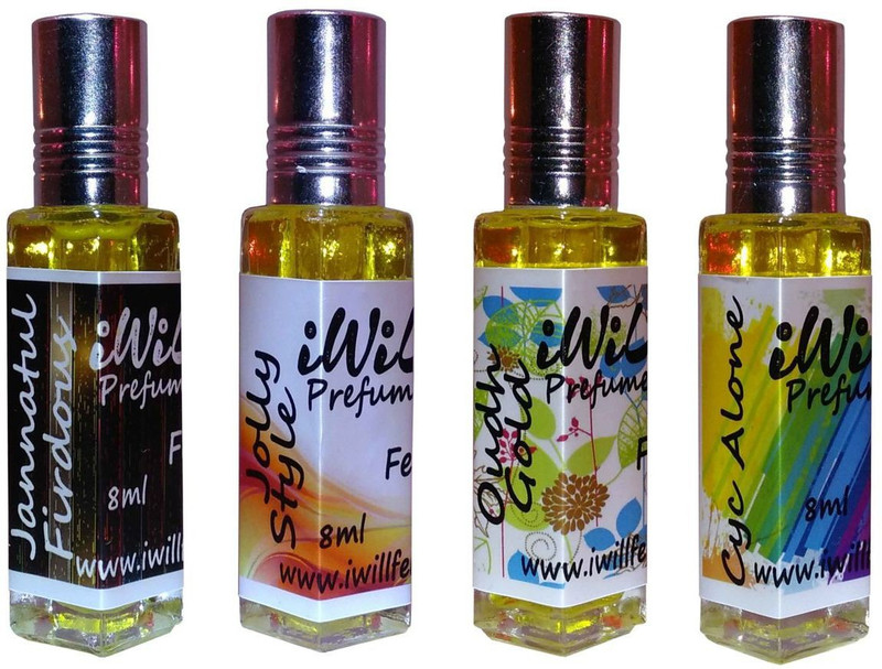 iwill Premium Jolly Style, Jannat ul Firdous, Cyc Alone, Oudh Gold Non Alcoholic Fancy Perfume 32 ml Pack Herbal Attar(Floral)