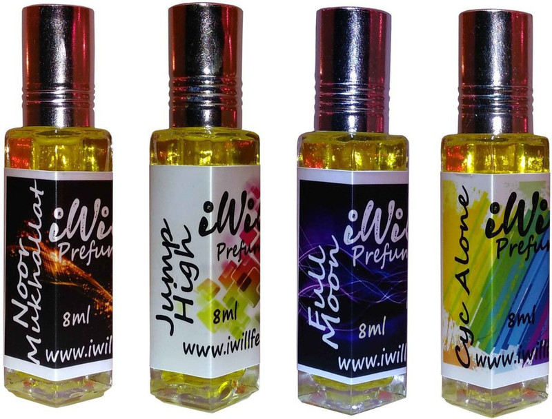 iwill Premium Noor Mukhallat, Cyc Alone, Jump High, Full Moon Non Alcoholic Fancy Perfume 32 ml Pack Floral Attar(Fruity)