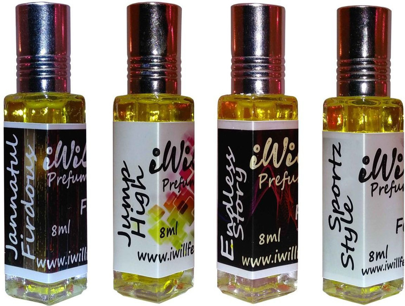 iwill Premium Jannat ul Firdous, Jump High, Endless Story, Sportz Style Non Alcoholic Fancy Perfume 32 ml Pack Floral Attar(Woody)