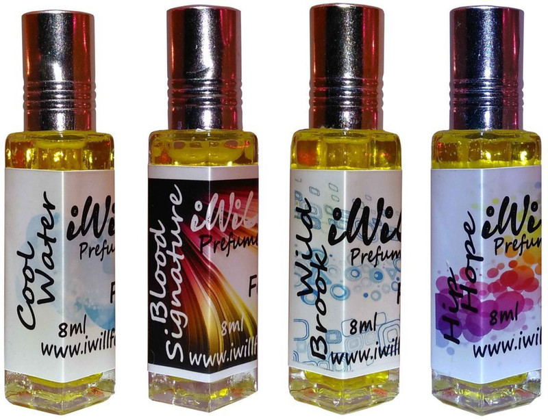 iwill Premium Cool Water, Blood Signature, Wild Brook, Hip Hope Non Alcoholic Fancy Perfume 32 ml Pack Floral Attar(Spicy)