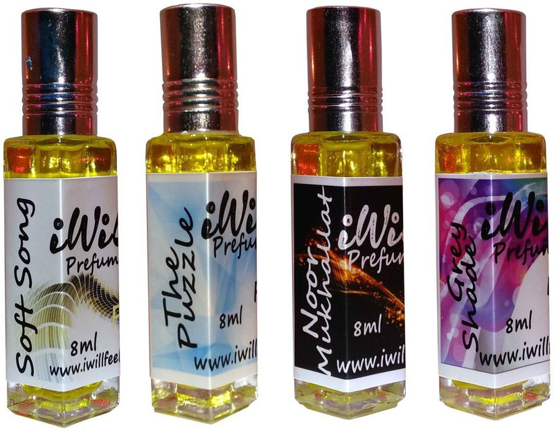 iwill Premium Noor Mukhallat, Soft Song, The Puzzle, Grey Shade Non Alcoholic Fancy Perfume 32 ml Pack Herbal Attar(Floral)
