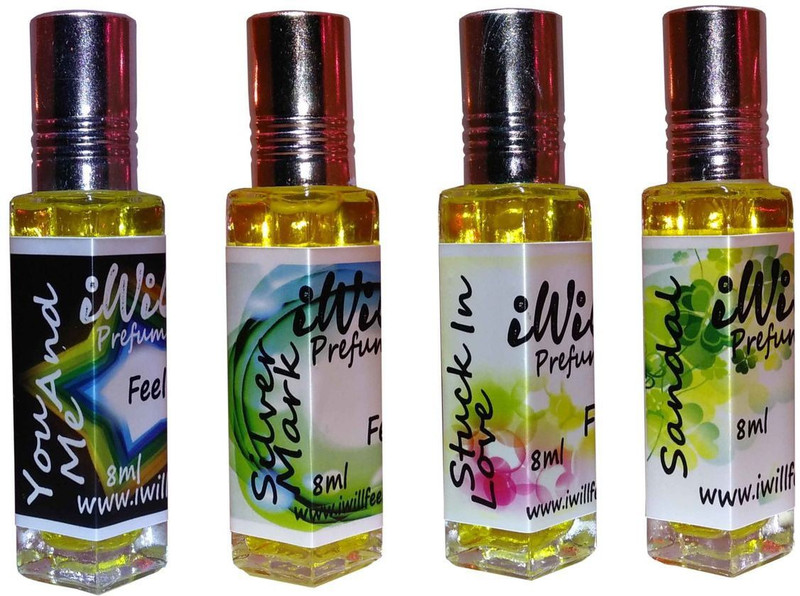 iwill Premium Sandal, You and Me, Stuck In Love, Silver Mark Non Alcoholic Fancy Perfume 32 ml Pack Herbal Attar(Floral)