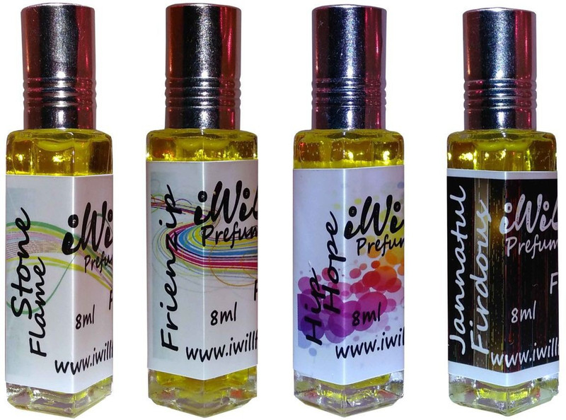 iwill Premium Hip Hope, Jannat ul Firdous, Friendzip, Stone Flame Non Alcoholic Fancy Perfume 32 ml Pack Herbal Attar(Floral)
