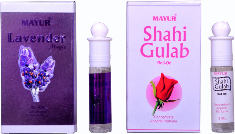 Mayur Shahi Gulab and Lavender (2pcs of 8ml) Floral Attar(Rose)