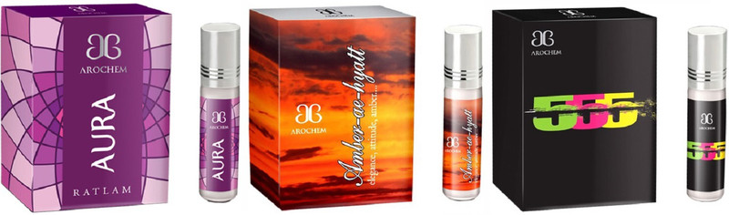 Arochem 555 Amber ae hyatt Aura Combo Floral Attar(Rose)