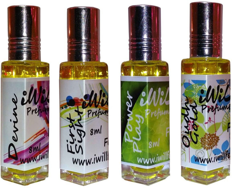 iwill Premium Devine, First Sight, Power Play, Oudh Gold Non Alcoholic Fancy Perfume 32 ml Pack Floral Attar(Spicy)