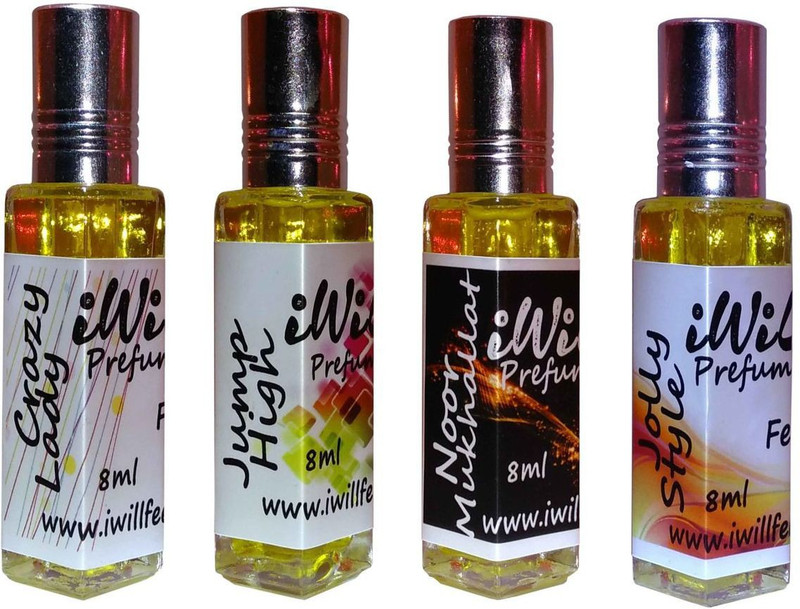 iwill Premium Crazy Lady, Noor Mukhallat, Jump High, Jolly Style Non Alcoholic Fancy Perfume 32 ml Pack Floral Attar(Musk Arabia)