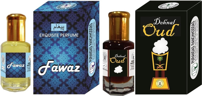 Purandas Ranchhoddas PRS Fawaz & Dehnal-Oud Attar 6ml Each Herbal Attar(Dehn el oud)