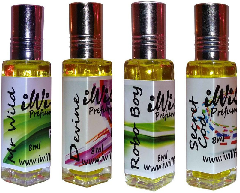 iwill Premium Mr Wild, Devine, Robo Boy, Secret Cod Non Alcoholic Fancy Perfume 32 ml Pack Floral Attar(Spicy)