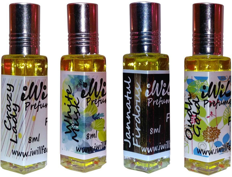 iwill Premium Crazy Lady, White Mussk, Jannat ul Firdous, Oudh Gold Non Alcoholic Fancy Perfume 32 ml Pack Floral Attar(Musk Arabia)
