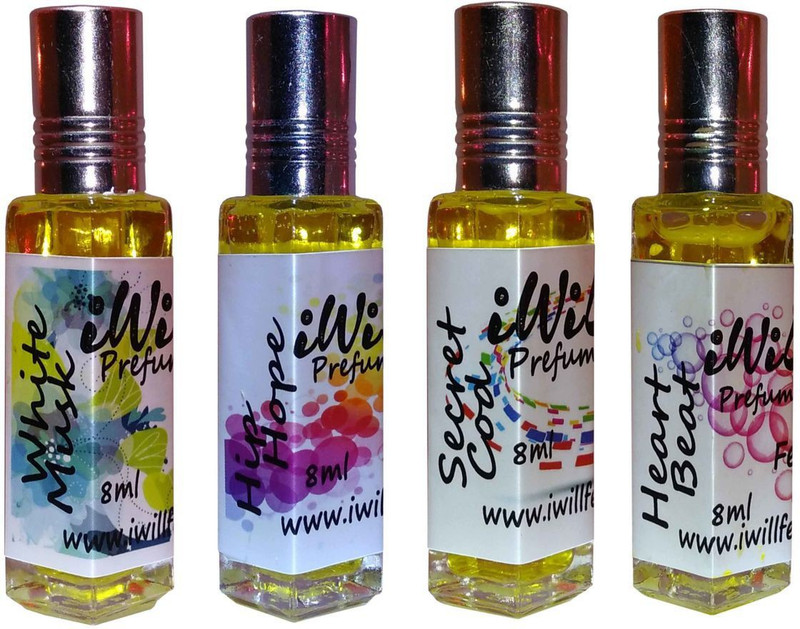 iwill Premium White Mussk, Hip Hope, Secret Cod, Heart Beat Non Alcoholic Fancy Perfume 32 ml Pack Floral Attar(Woody)