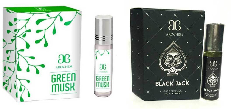 Arochem Green musk Black Jack Combo Floral Attar(Musk)