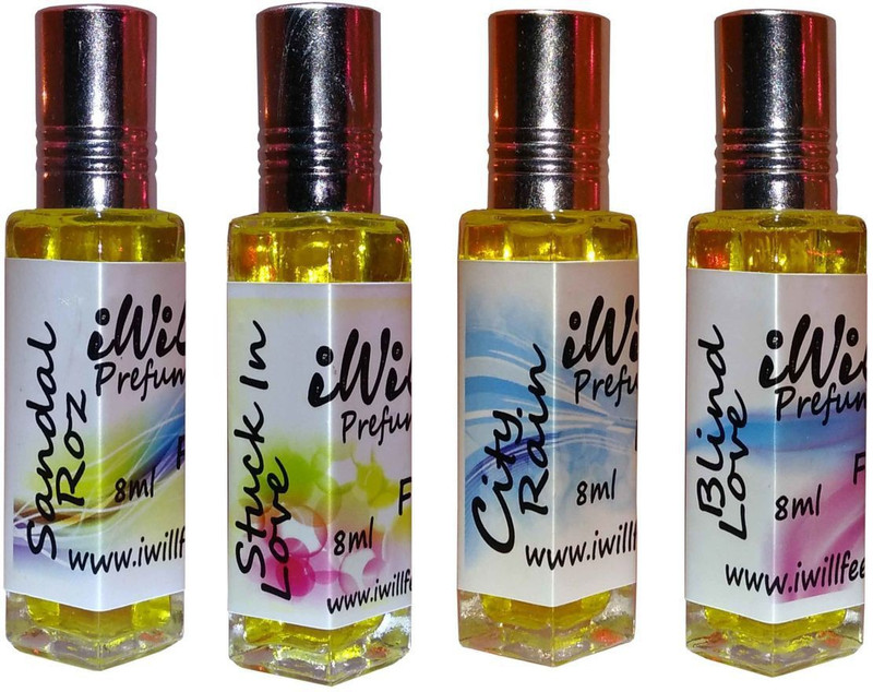 iwill Premium Sandal Roz, Stuck In Love, City Rain, City Rain Non Alcoholic Fancy Perfume 32 ml Pack Floral Attar(Fruity)