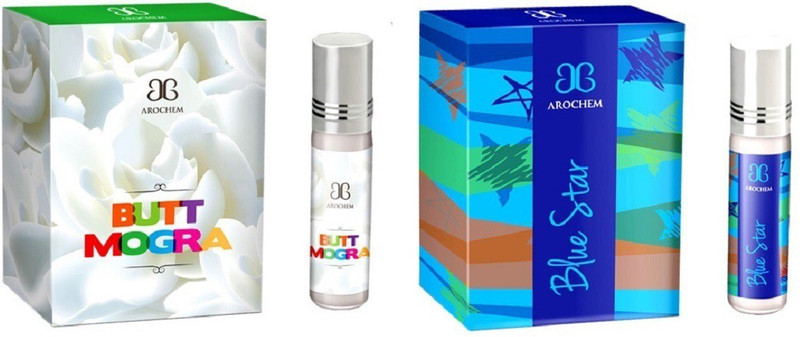 Arochem Blue star Butt mogra Combo Floral Attar(Amber)