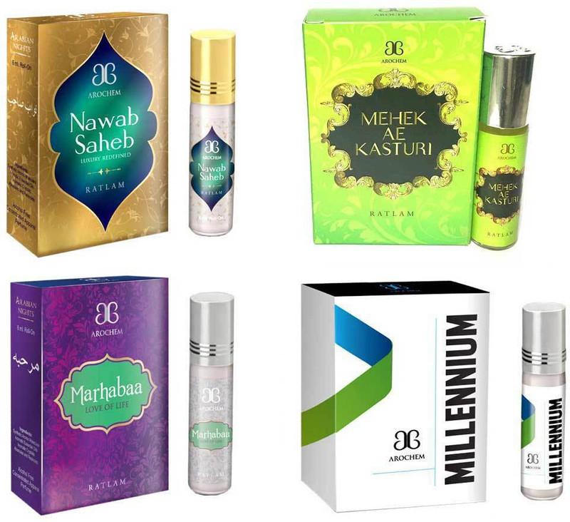 Arochem Nawab saheb Marhabaa Millennium Mahek Ae Kasturi Combo Floral Attar(Musk)