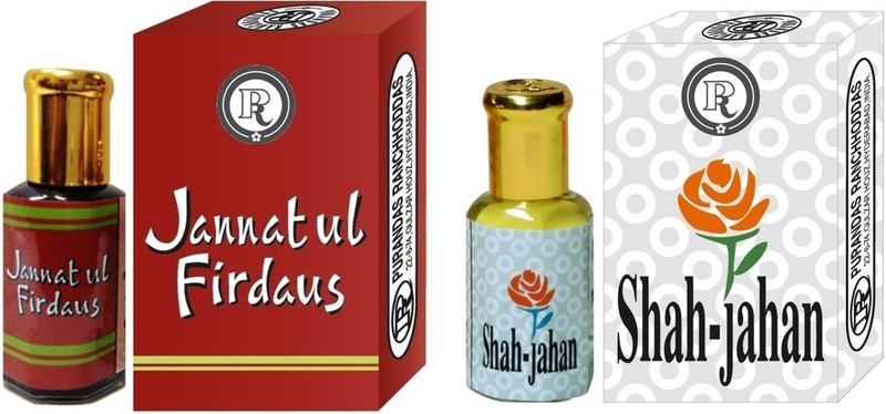Purandas Ranchhoddas PRS Jannatul-Firdaus & Shah-Jahan 12ml Each Herbal Attar(Jannat ul Firdaus)