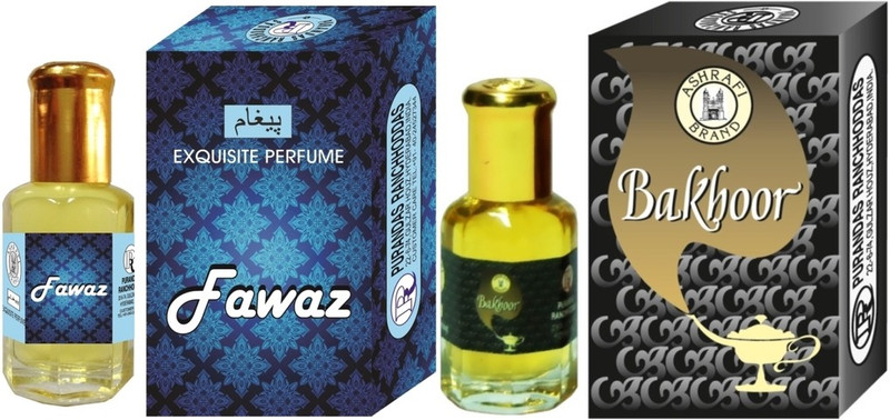 Purandas Ranchhoddas PRS Fawaz & Bakhoor Attar 6ml Each Herbal Attar(Islamic Bakhur)
