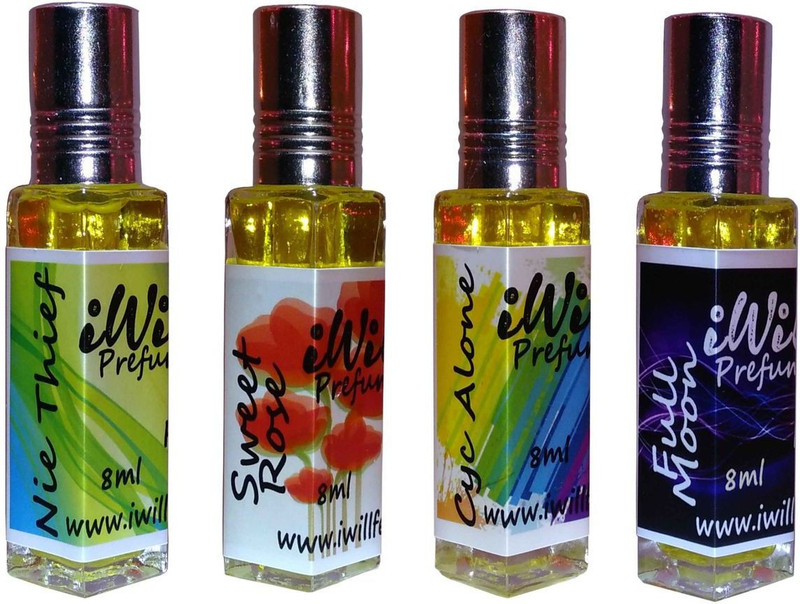 iwill Premium Nie Thief, Cyc Alone, Sweet Rose, Full Moon Non Alcoholic Fancy Perfume 32 ml Pack Floral Attar(Woody)