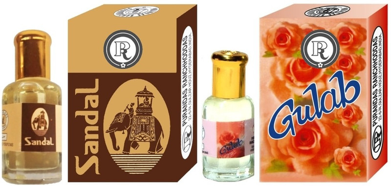 Purandas Ranchhoddas PRS Sandal & Gulab 12ml Each Floral Attar(Floral)