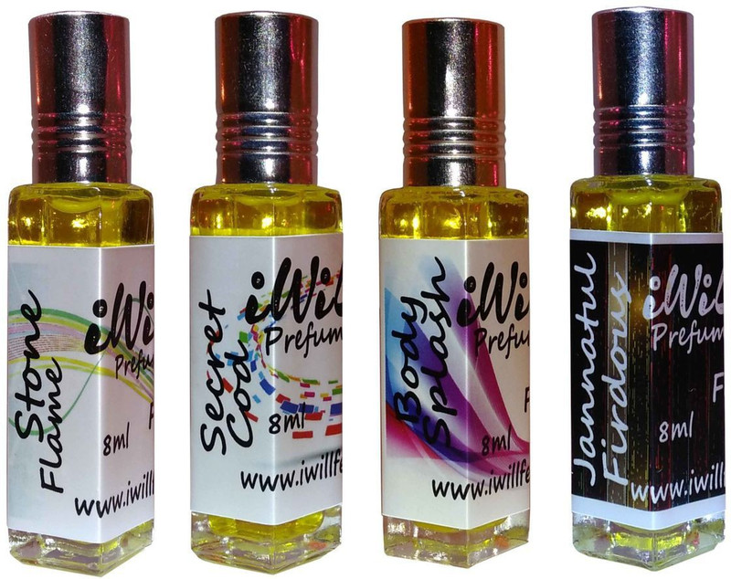 iwill Premium Stone Flame, Secret Cod, Body Splash, Jannat ul Firdous Non Alcoholic Fancy Perfume 32 ml Pack Floral Attar(Gold Musk)