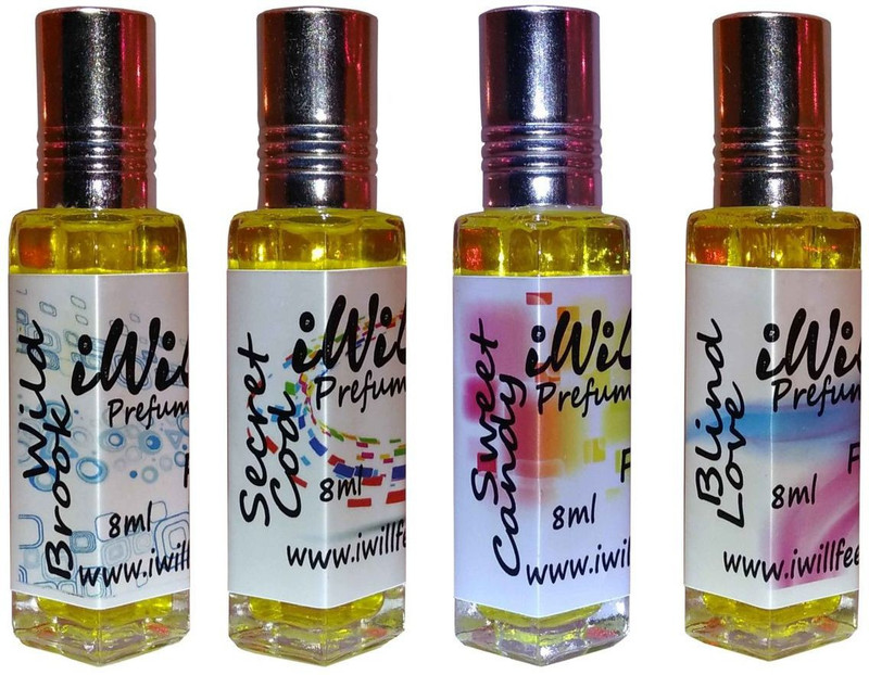 iwill Premium Wild Brook, Secret Cod, Sweet Candy, Blind Love Non Alcoholic Fancy Perfume 32 ml Pack Floral Attar(Fruity)