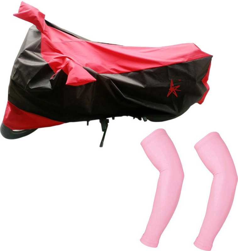 AdroitZ 1 Black & Red Two Wheeler Cover, 1 Pink Arm Sleeves Combo