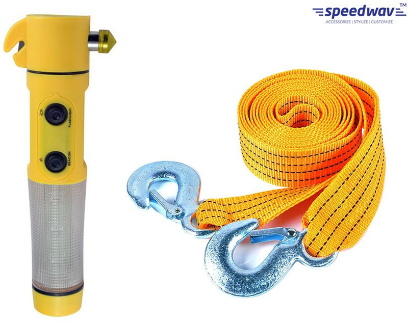 Speedwav 1 5 in 1 Car Emergency Tool Kit, 1 3 Ton 3 Mtr Two Cable Combo