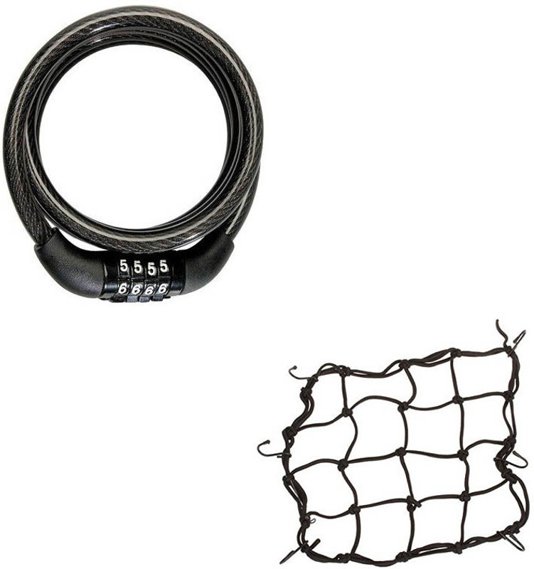 Trost 1 Bungee Cargo Net, 1 Helmet Lock Combo