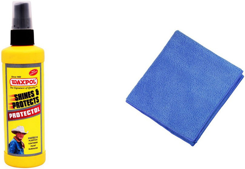 Waxpol 1 Protectol Car Plastics Leather Polish 200ml, 1 Microfiber Cloth Combo