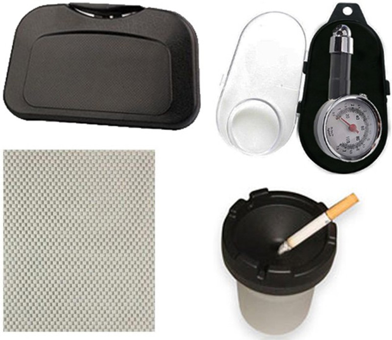 Speedwav 1 Car Dining Tray, 1 Anti Slip Mat, 1 Ashtray, 1 Tyre Gauge Combo