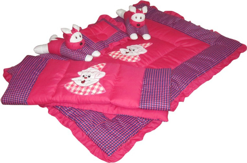 Maple Krafts Rabbit Razai Set Embroidered(Fabric, Magenta) Maple Krafts Rabbit Razai Set Embroidered(Fabric, Magenta)