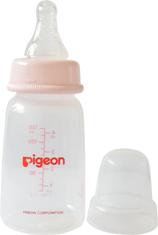 Pigeon Peristaltic Nursing Bottle 120ml with Small Size Nipple - Pink - 120 ml(Pink)