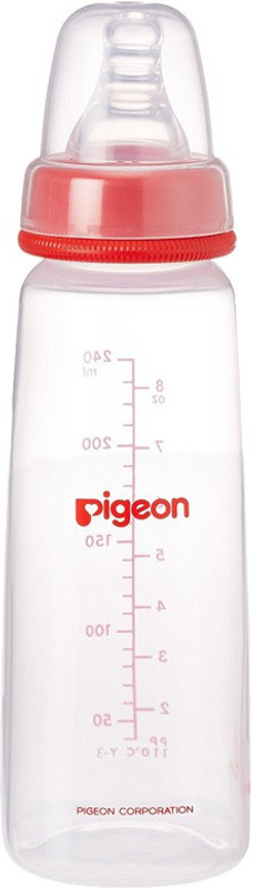 Pigeon Peristaltic Nursing 240ml with Large Size Nipple - Red - 240 ml(Red)