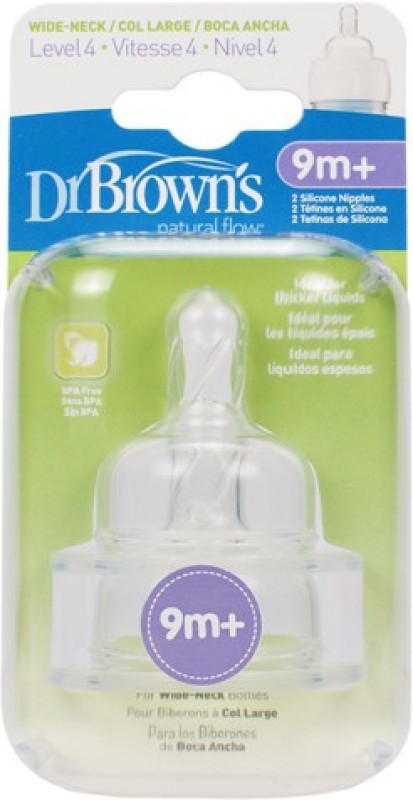 Dr. Brown's NATURAL FLOW NIPPLE WIDE-NECK LEVEL 4 (2PK) (9M+) - 0367 - 9 cc(NA)