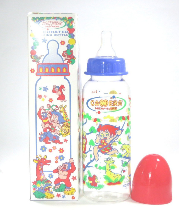 Camera Baby Corporation Camera New-Safe Decorated Feeding Bottle ,250ml/9oz (11139) - 250 ml(Transparent)