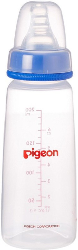 Pigeon Peristaltic Nursing 200ml with Medium Size Nipple - Blue - 200 ml(Blue)