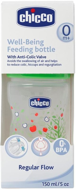 Chicco Wellbeing PP Bottle 150ml Green - 150 ml(Multicolor)