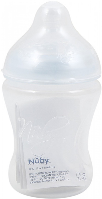 Nuby NATURAL TOUCH SOFTFLEX SILICON NURSER 240ML 0M+ - 240 ml(Multicolor)